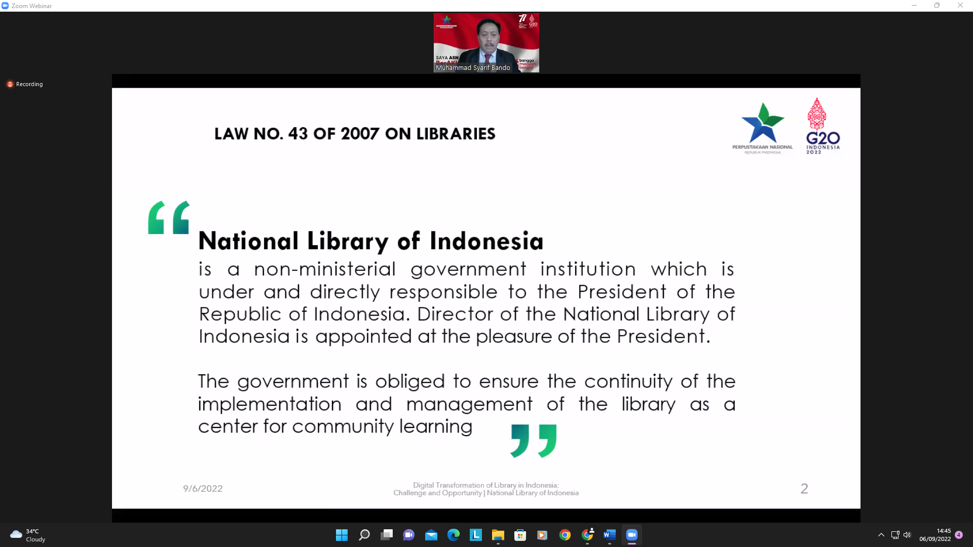 Kepala Perpusnas Paparkan Transformasi Perpustakaan Digital di Forum Internasional Perpustakaan Jalur Sutra
